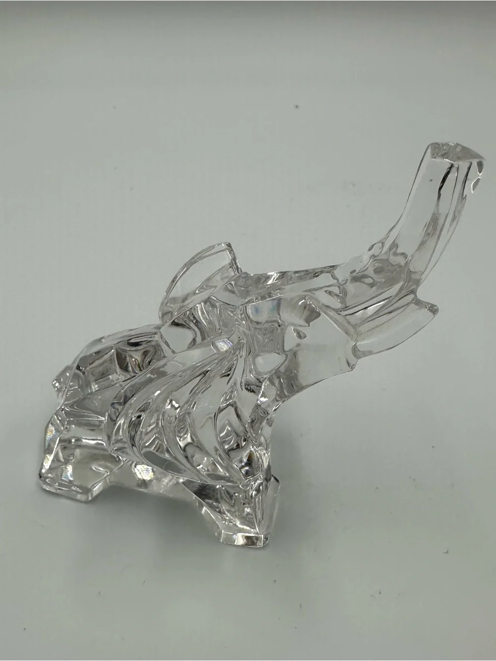 Clear Glass Elephant Figurine Home Accent - Transparent